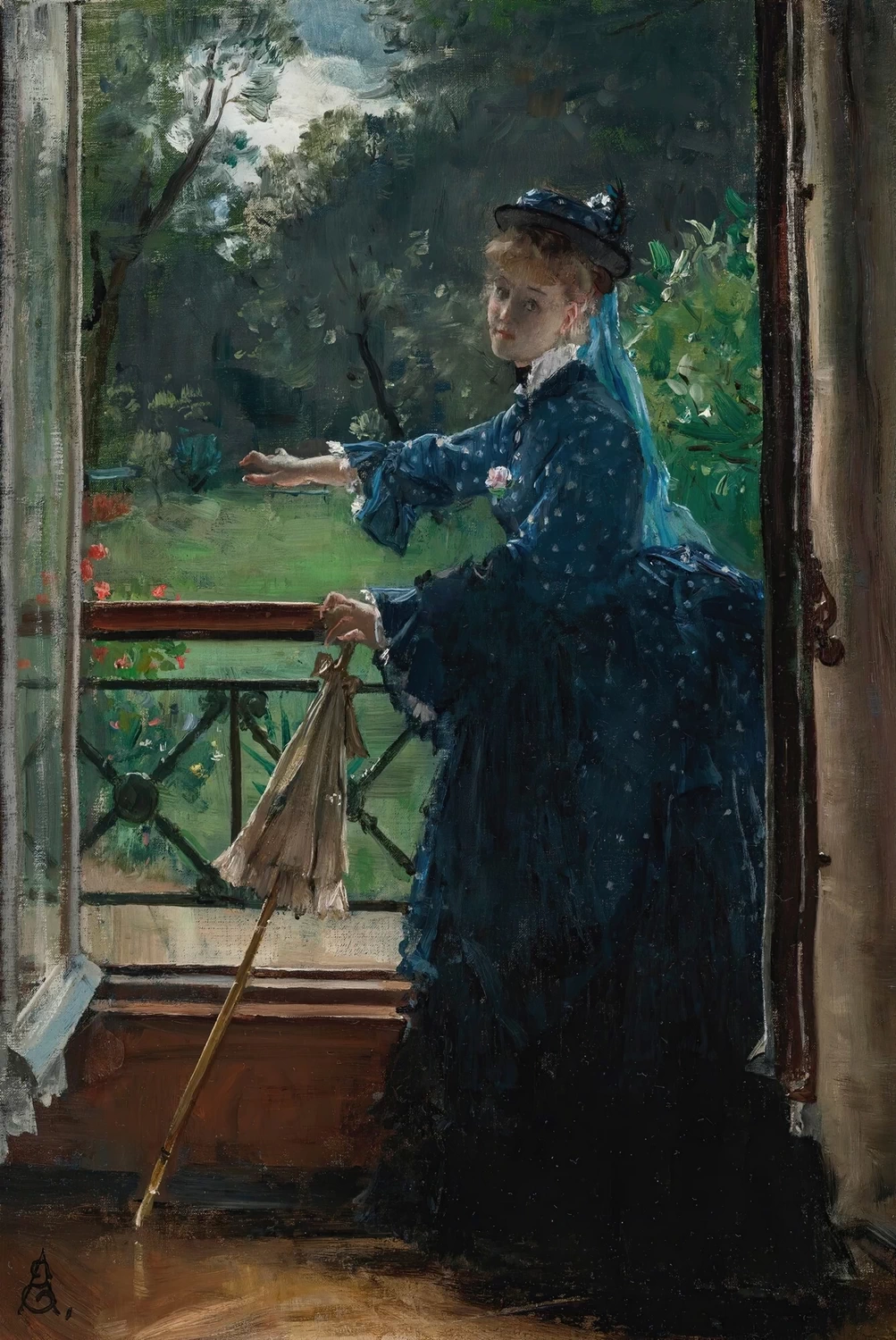 Alfred Émile Stevens - Donna sul balcone